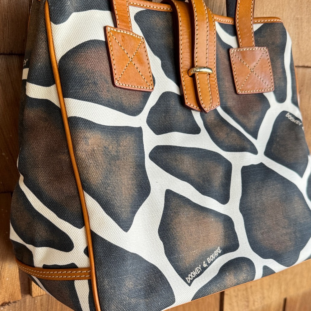 Dooney & Bourke Giraffe Print Shoulder Bag - Brown and Tan - Picture 4 of 7